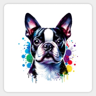 Watercolor Boston Terrier Magnet